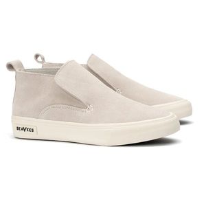 Suede “Huntington Midi” Sneaker in Cream (size 9.5)